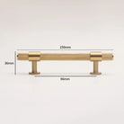 Knurled Brass Handles – Modern Kitchen Cabinet Pulls and Wardrobe Knobs (28mm-278mm) 9006-150 Handles