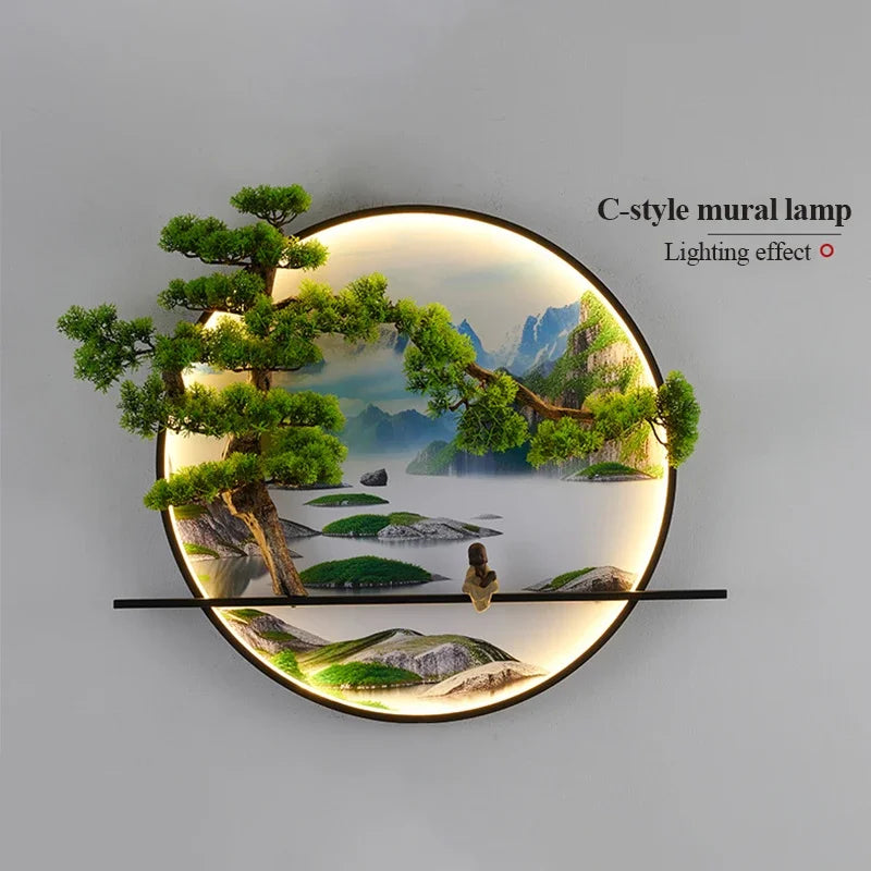 Dlight Decor Chinese Landscape LED Wall Glow Wall Art