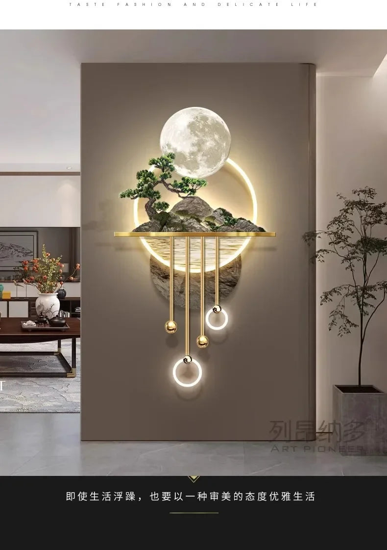 Dlight Decor 3D Wooden Landscape Wall Lamp Wall Art