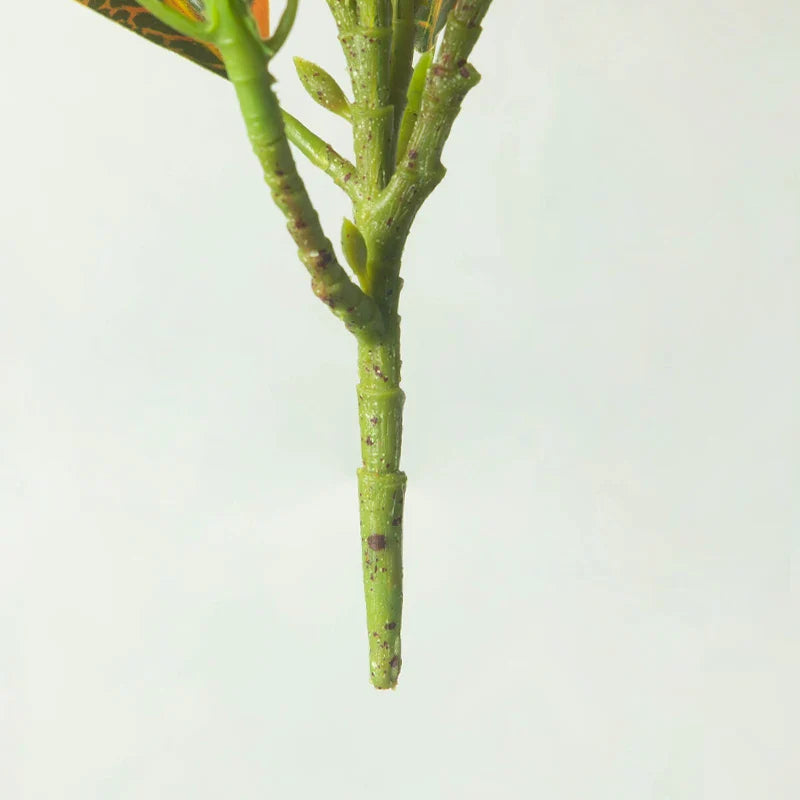 Dlight Decor 41cm Banyan Ficus Palm Branch with Codiaeum Leaves