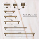 Solid Brass Vertical Linear Cabinet Knobs – Long Drawer Handles for Kitchen Wardrobe and Wooden Doors Handles