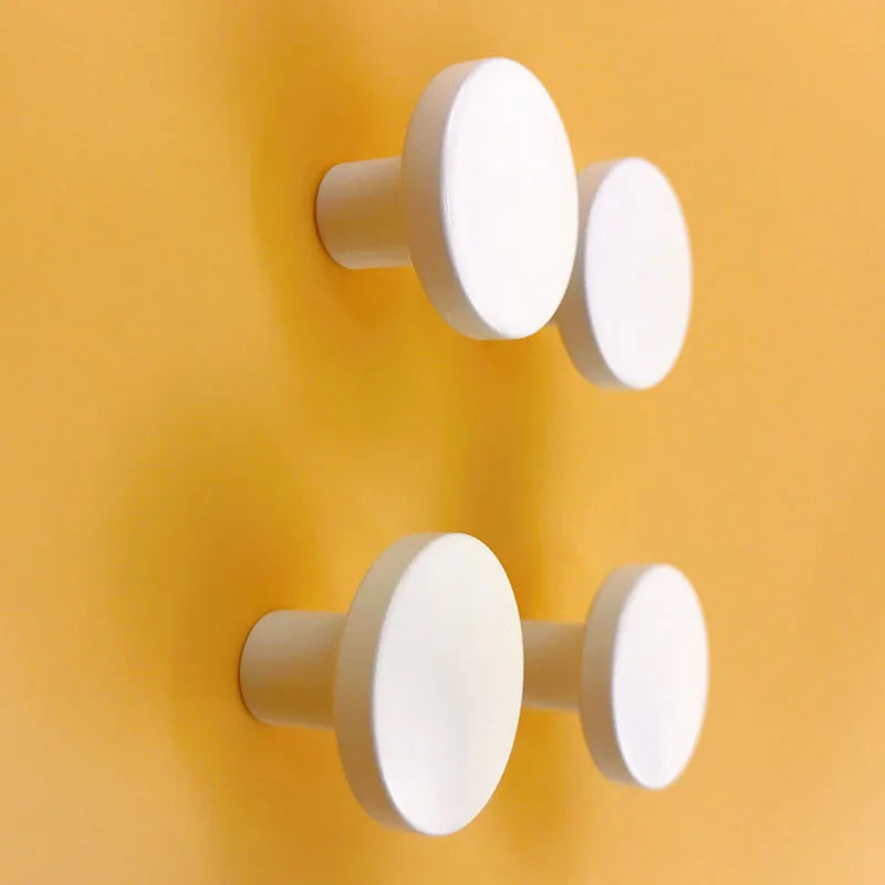 White Brass Cabinet Knobs – Round Drawer Pulls for Wardrobes and Furniture Doors knob
