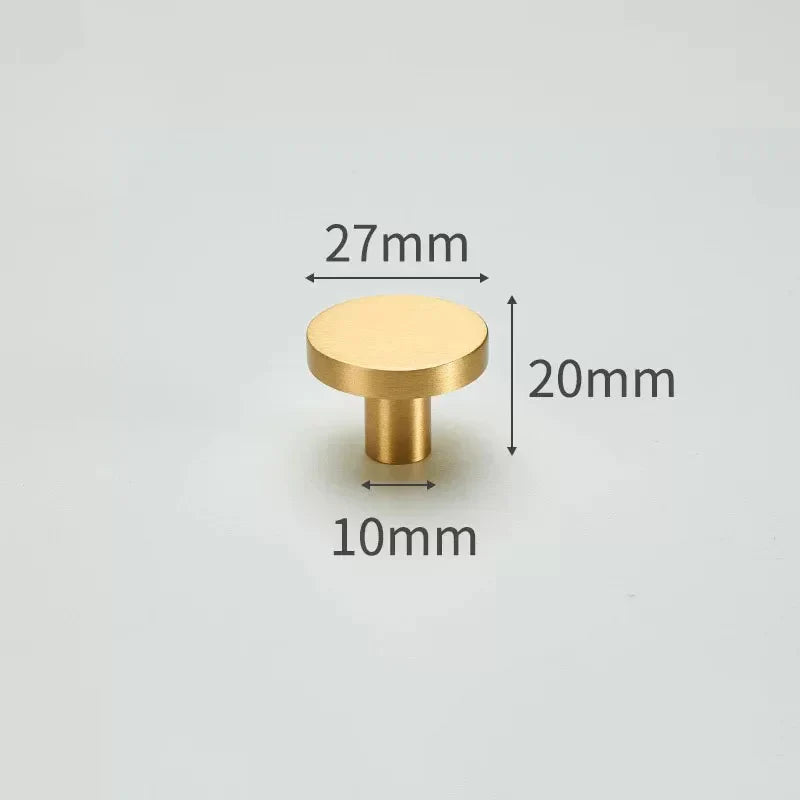 Modern Simple Solid Brass Cabinet Knobs – Wardrobe Handles and Kitchen Pulls 12 Knobs