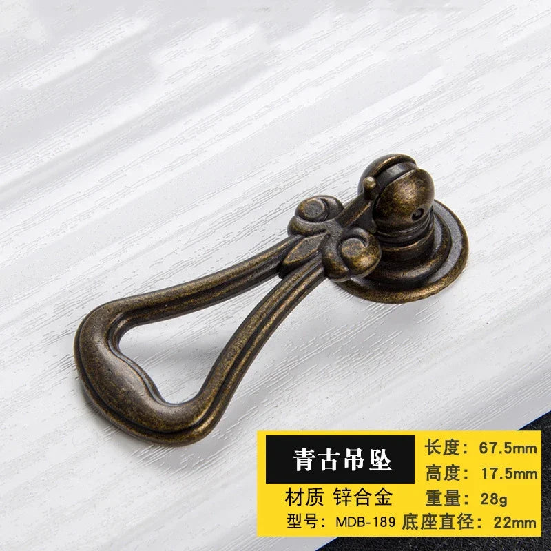 Antique Bronze Cabinet Handles - Retro Drawer Pulls Vintage Zinc Alloy Kitchen Hardware for Furniture Dresser and