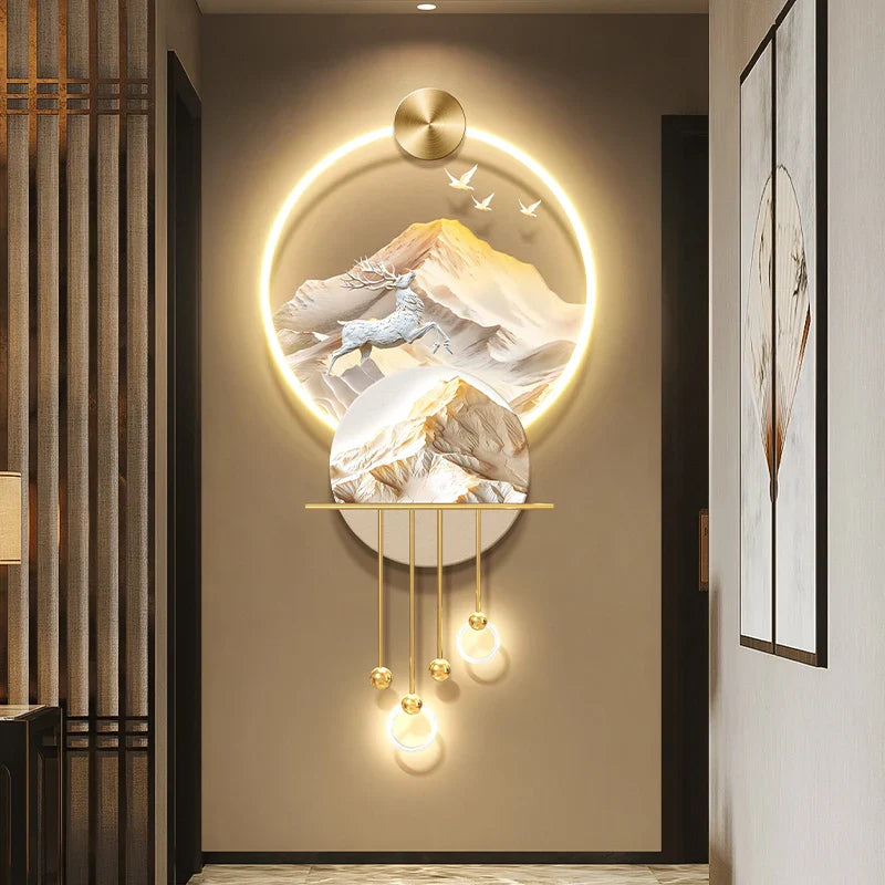 Dlight Decor Elk Mural LED Wall Light Pendant Wall Art