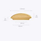 Gold Round Brass Cabinet Handles – Textured Braided Pattern Pulls for Wardrobes Bookcases and Wine Cabinets 1 pair 4.3