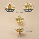 Luxury Brass Flower and Leaf Cabinet Handles – Chinese-Style Decorative Pulls for Wardrobes and Drawers 5 / 1 piece