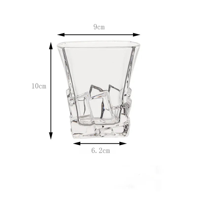 Dlight Decor 310ml Square Glass with Ice Cube Base 310ml / 1pcs Cocktail Glasses