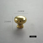 Nordic Handmade Brass Hammered Cabinet Handles – High-End Pulls for Drawers Wardrobes and Kitchen Furniture Mushroom