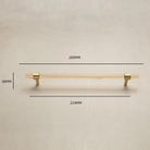 Champagne Acrylic and Brass Cupboard Handles – T-Bar Drawer Pulls for Bedroom and Bathroom 280mm Handles