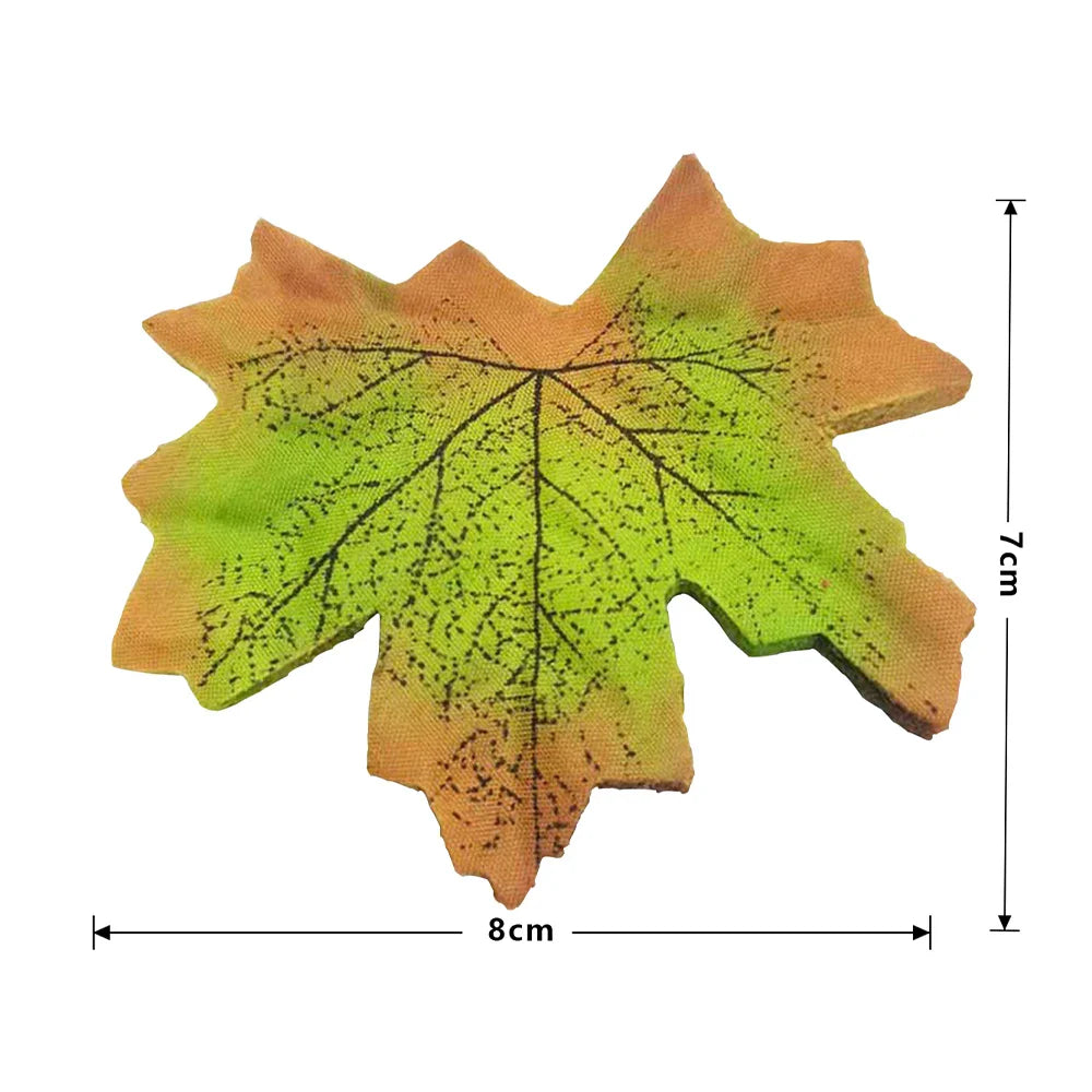 Dlight Decor Maple Leaves Set for Autumn Wall and Table Decor 8cm Green 50pcs
