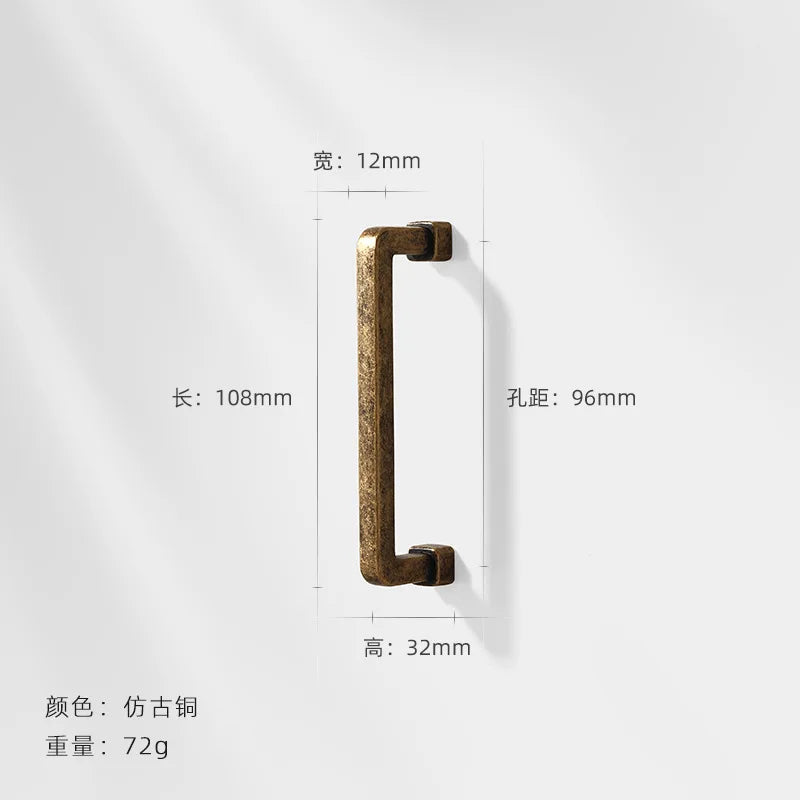 Antique Bronze Wardrobe Door Handles – Zinc Alloy Cabinet Pulls and Drawer Knobs 5065-96mm Handles