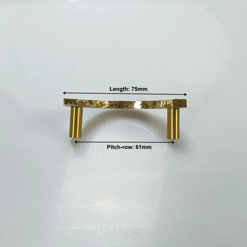 Round Hammered Brass Wardrobe Handles – Modern Knobs for Drawers Dressers and Cabinets (Circle & Semi-Circle)