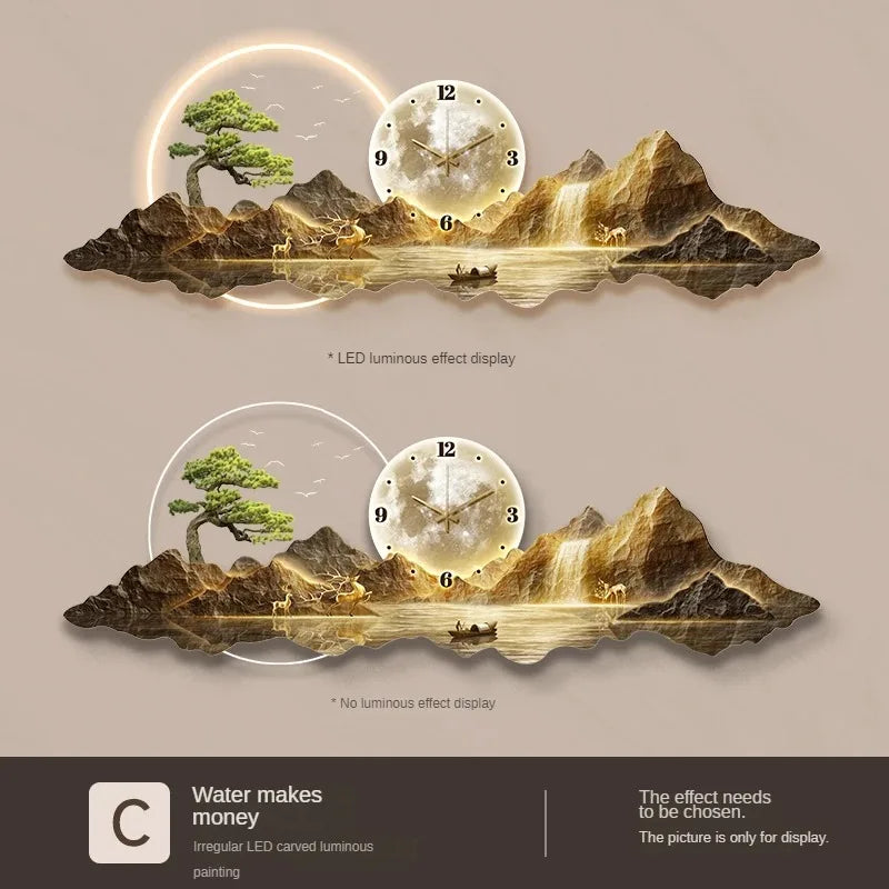 Dlight Decor Nordic Silent LED Wall Clock Light style3 / 50x150cm Wall Art