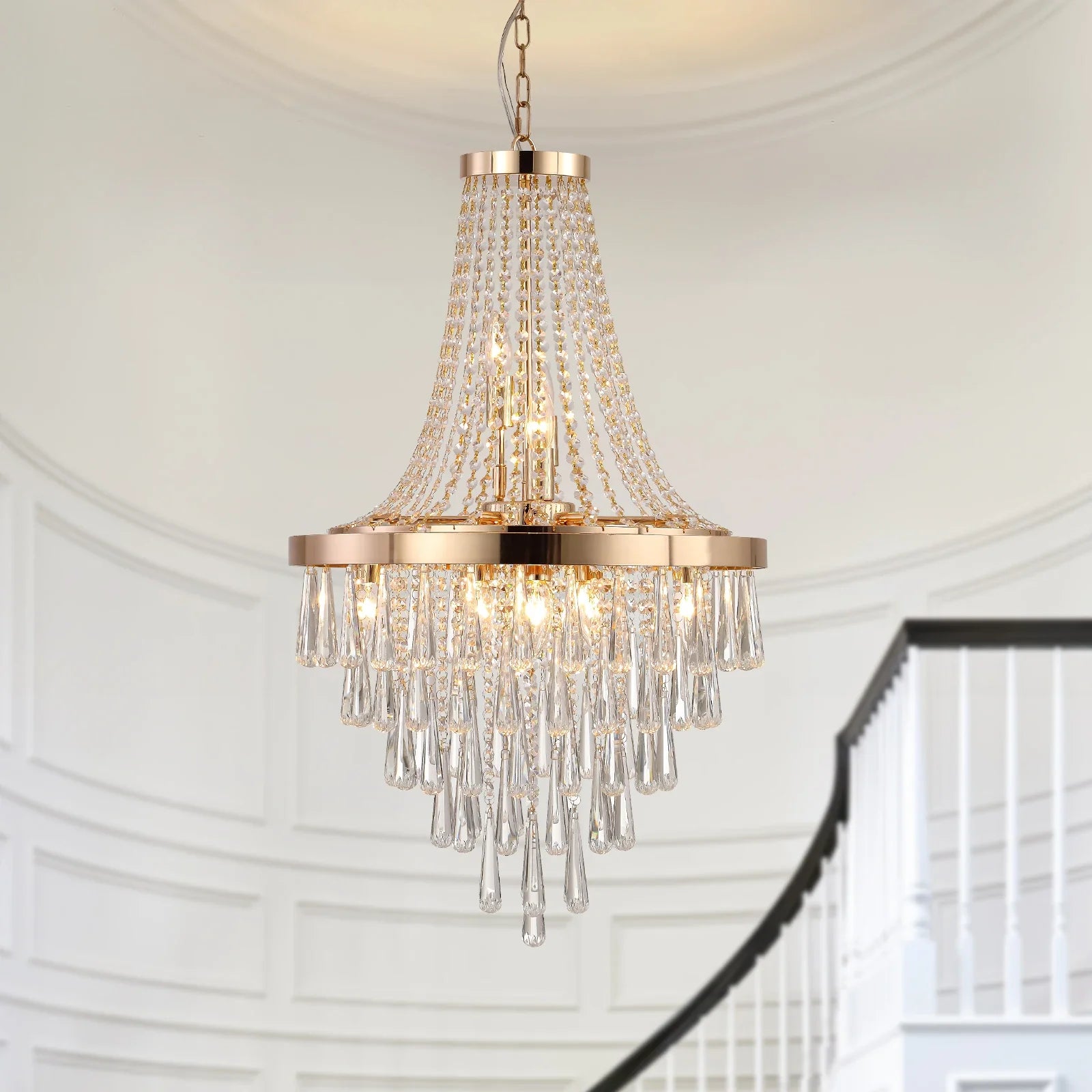 Arabelle 19.7-Inch Gold & Chrome Crystal Chandelier