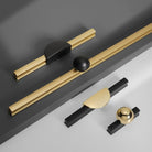 Black and Gold Cabinet Pulls - Double Color Aluminum Zinc Alloy Handles for Wardrobes and Kitchens Handles