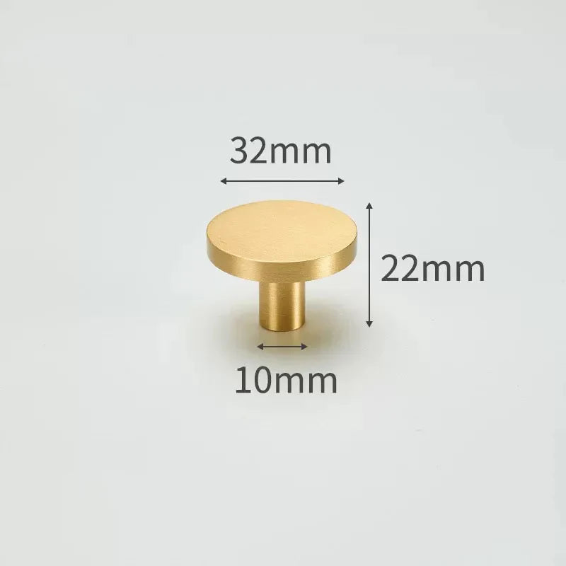 Modern Simple Solid Brass Cabinet Knobs – Wardrobe Handles and Kitchen Pulls 13 Knobs