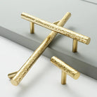 Hammered Brass Cabinet Handles – Light Gold Wardrobe Knobs and Drawer Pulls for American/Nordic Furniture Handles