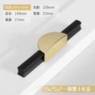 Black and Gold Cabinet Pulls - Double Color Aluminum Zinc Alloy Handles for Wardrobes and Kitchens 5252A-128mm Handles