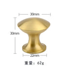Modern Pure Brass Cabinet Handles - Single Hole Brushed Gold Drawer Knobs for Kitchen and Wardrobes 4-large Knonbs