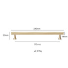 Gold Knurled Brass Kitchen Cabinet Handles – T-Bar Drawer Pulls and Copper Knobs (14mm Diameter) 9001-240 / 1 piece