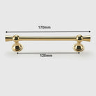 Polished Gold and Silver T-Bar Cabinet Handles – Modern Drawer and Wardrobe Pulls (55mm-220mm) TB2036-170PG Handles