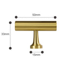 Solid Brass Art Deco Kitchen Cabinet Handles – Knurled T-Bar and Wardrobe Pulls TS-9012-50 Handles