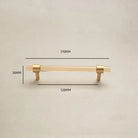 Champagne Acrylic and Brass Cupboard Handles – T-Bar Drawer Pulls for Bedroom and Bathroom 170mm Handles