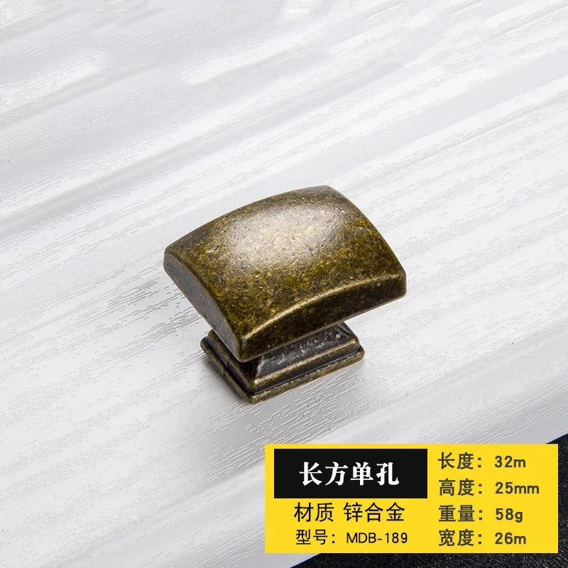 Antique Bronze Cabinet Handles - Retro Drawer Pulls Vintage Zinc Alloy Kitchen Hardware for Furniture Dresser and