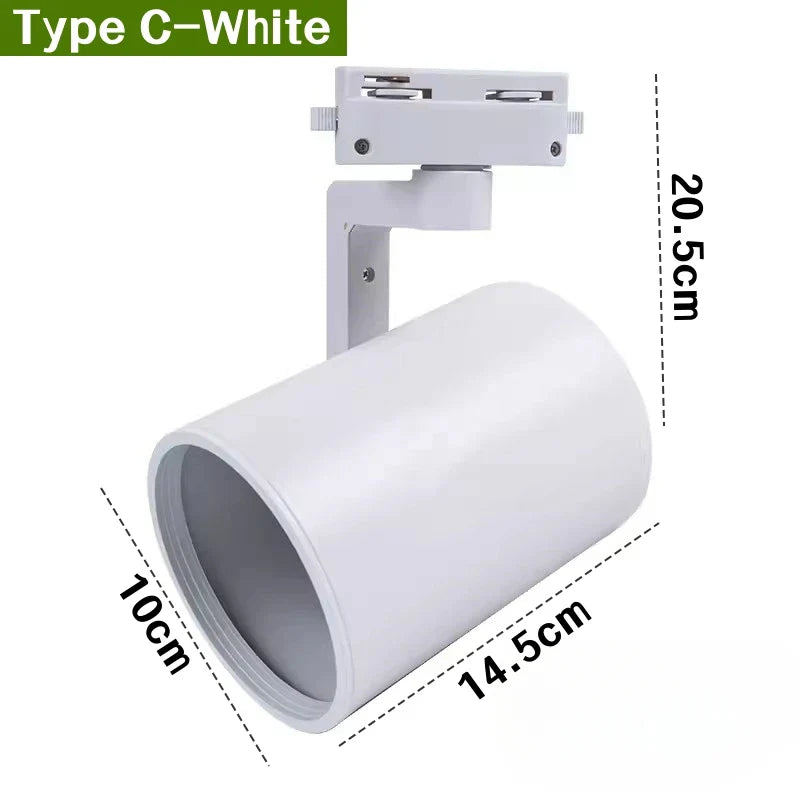 E27 LED Track Light Holder Base - 2-Wire Rotatable Ceiling Rail Lamp Fittings C White ceiling light