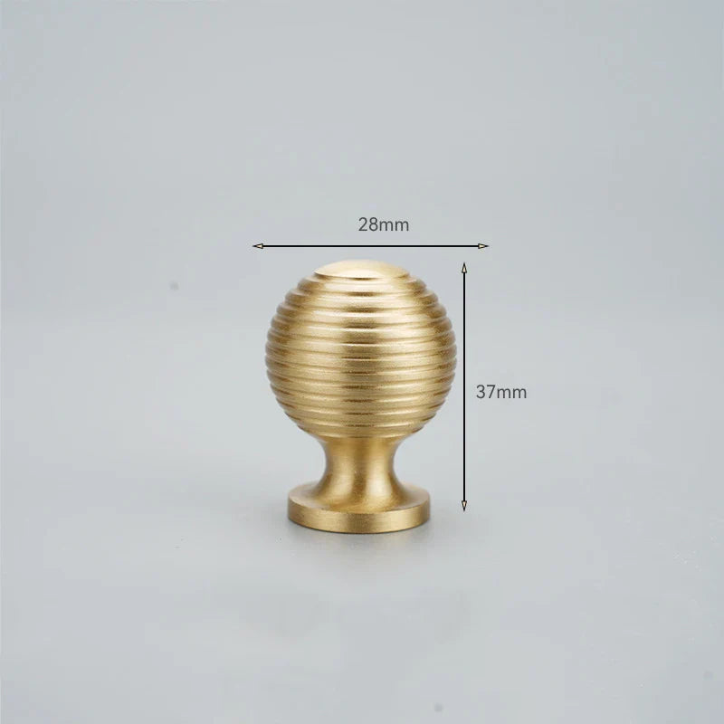 Brushed Gold Brass Cabinet Handles – Modern Knobs and Bar Pulls (50mm-280mm) 28mm ball Handles