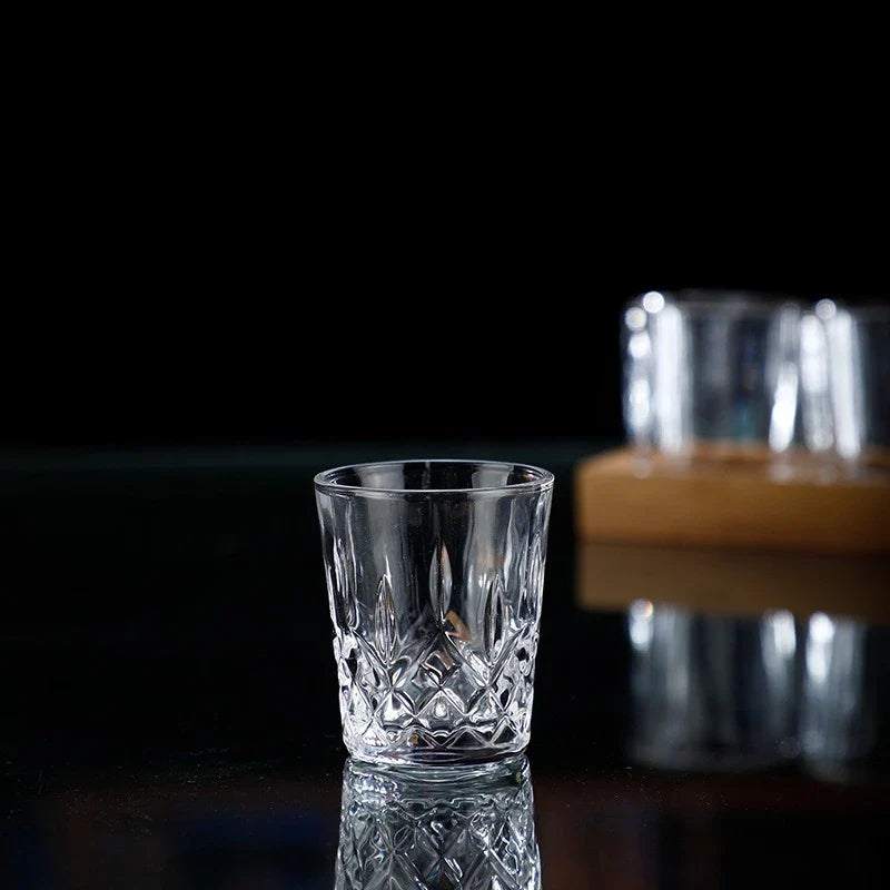 Dlight Decor 6pc Retro Engraved Glass Set Whisky Beer Juice & Water Cups 50ml / 6pcs