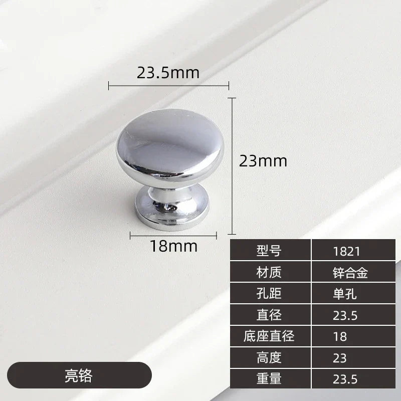 Modern Zinc Alloy Drawer Knobs - Single Hole Cabinet Handles for Dresser and Shoe Cabinets H Knobs