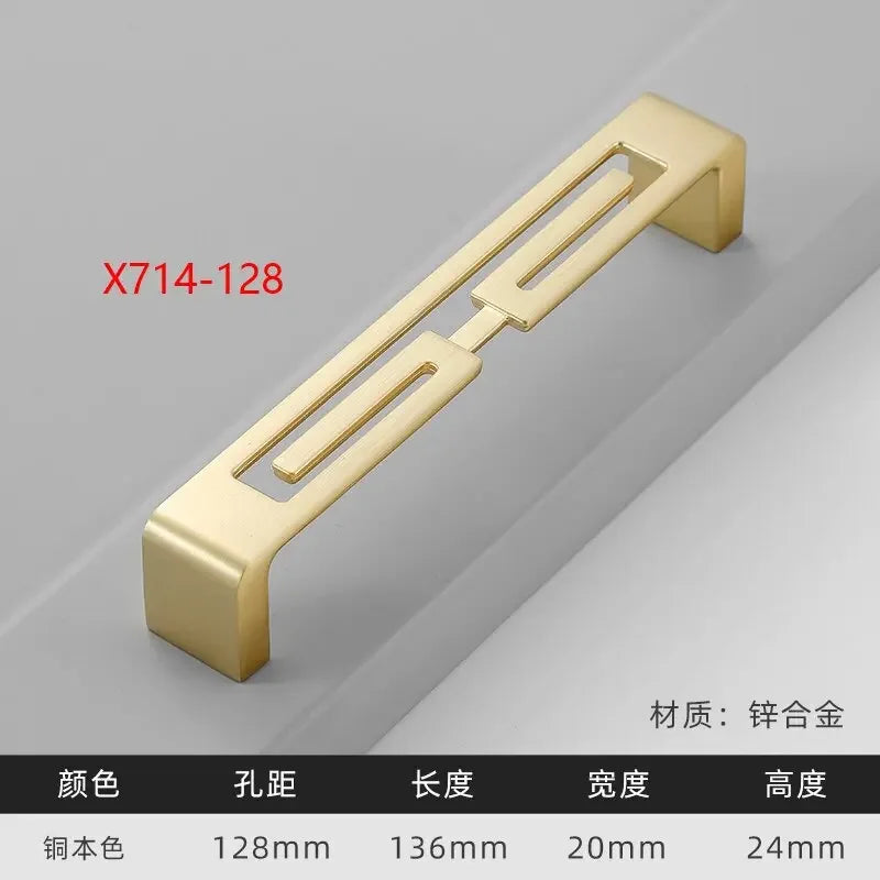 Modern Gold Kitchen Cupboard Drawer Handles – Chinese Style Decorative Knobs X714-128 Handles