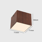 Adjustable wood-grain LED ceiling spotlight with diffused white lens, dark brown body