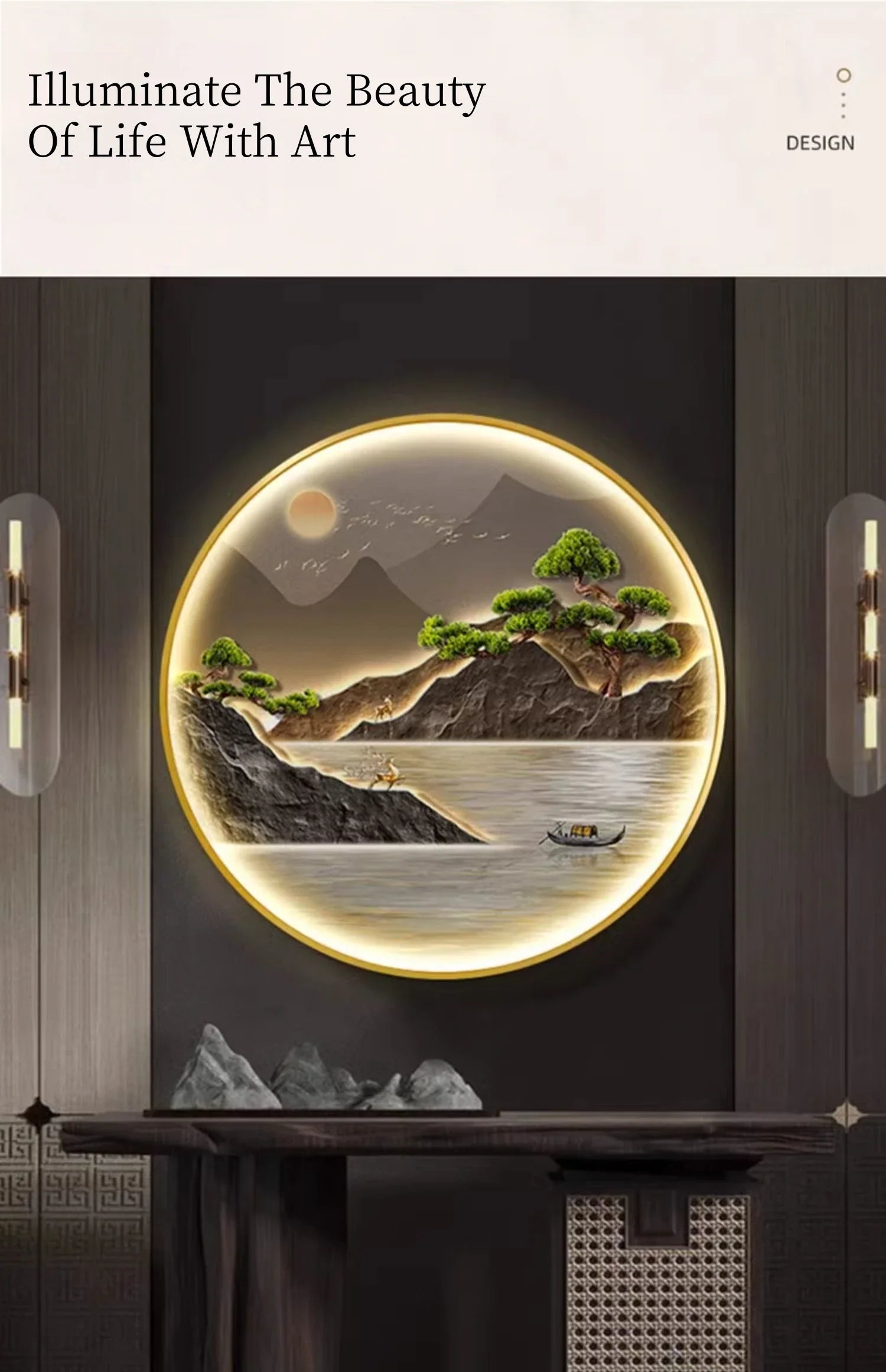 Dlight Decor Luxury Glow Round Wall Light for Interiors Wall Art