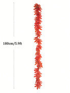 Dlight Decor 200cm Fall Maple Leaf Garland for Autumn and Halloween Decor 180cm Red