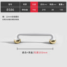 Modern Double-Color Cabinet Handles - Zinc Alloy Drawer Pulls for Cupboards and Furniture White gold 192mm Handles