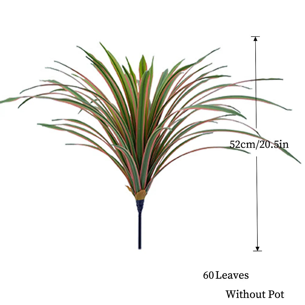 Dlight Decor Chlorophytum Grass Plant for Desktop and Indoor Styling 60Leaves-Red