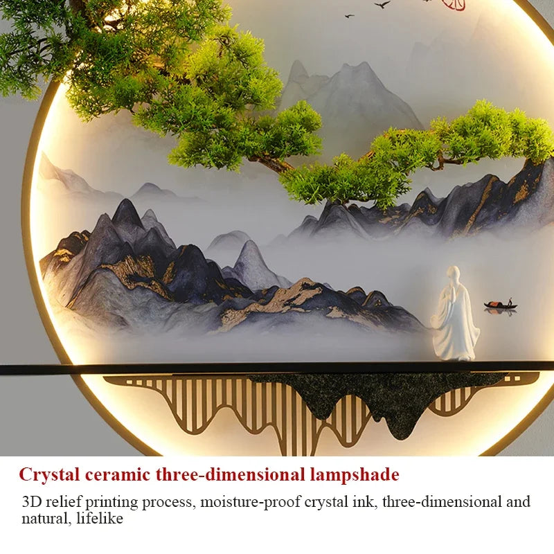 Dlight Decor Chinese Landscape LED Wall Glow Wall Art
