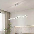 Sleek Led Wave Pendant Light - Minimalist Elegance For Dining Rooms And Creative Restaurant Decor