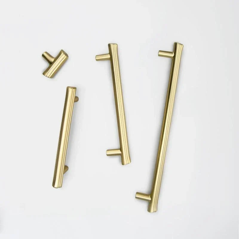 Modern Brushed Gold Cabinet Handles - Zinc Alloy Drawer Pulls for Kitchen and Furniture Handles