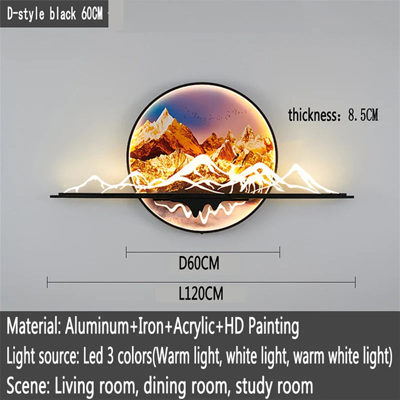 Dlight Decor Artistic Landscape Wall Glow Lamp E L120CM / M / CHINA|3 colors Wall Art