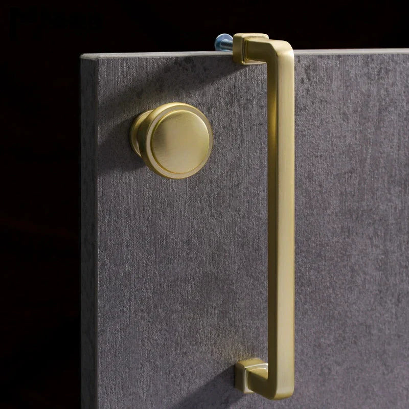 Modern European Gold and Gray Cabinet Handles - Zinc Alloy Drawer Knobs and Door Pulls for Furniture Handles