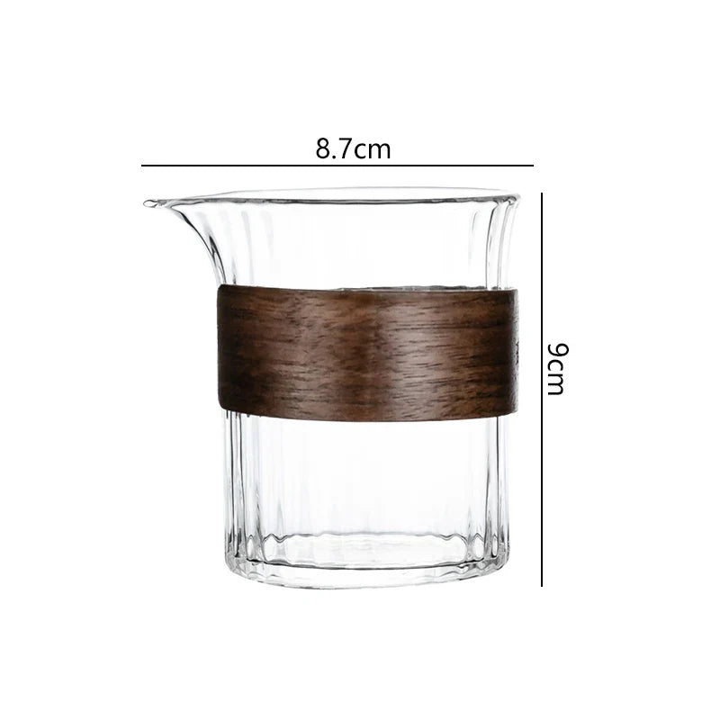Dlight Decor 233ml Glass Tea Pot with Wood Ring Handle 233ml / 1pcs