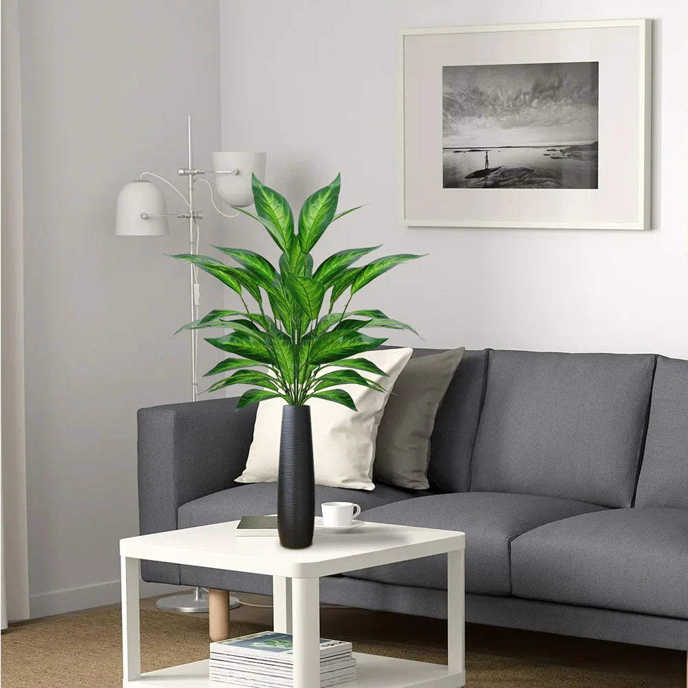 Dlight Decor 76cm Magnolia Banyan Leaf Branch with Green Sansevieria Accents