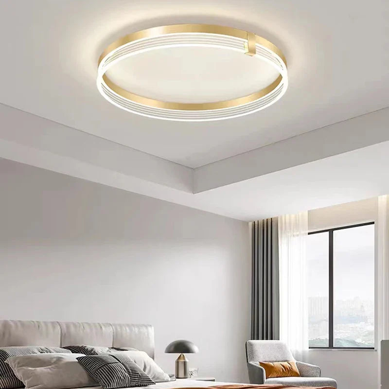 Modern Minimalist Led Bedroom Ceiling Lamp - Round Lights With Remote Control For Home Indoor