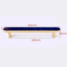 Brass and Acrylic Cabinet Handles – Colorful European Wardrobe Pulls for Furniture (96/128mm Hole Distance) 162mm F