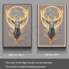 Dlight Decor Reindeer Wall Glow for Luxe Entry Spaces C / 120X60CM / Dimmable warm light|Gold border Wall Art