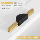 Black and Gold Cabinet Pulls - Double Color Aluminum Zinc Alloy Handles for Wardrobes and Kitchens 5252B-128mm Handles